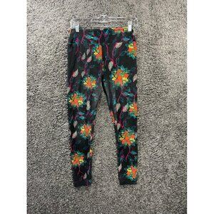 Lularoe Womens Leggings One Size Fits All Black and Neon Floral RN #142161